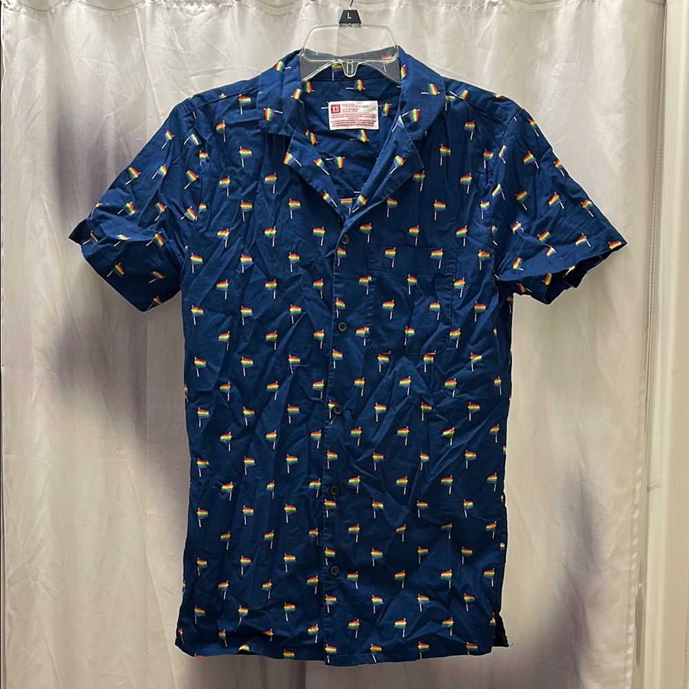 Men's Pride Flag Button Down Shirt